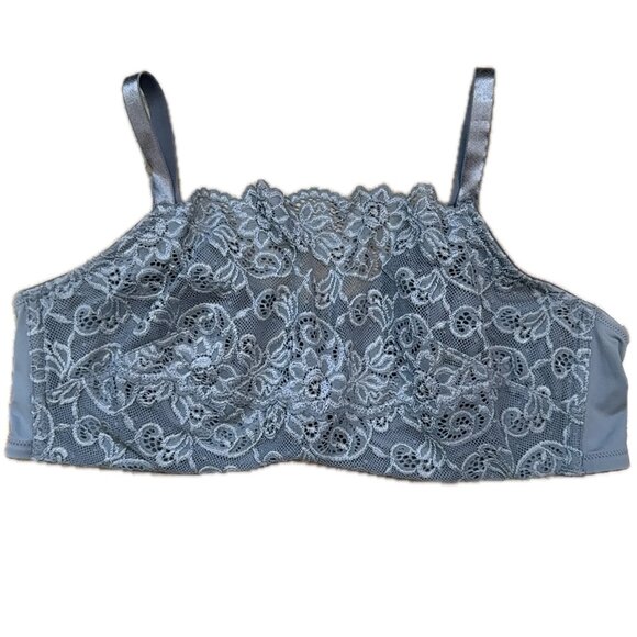 Olga Pretty Lace Cami Bra 42C Gray Floral Full Coverage Underwire Softcore - Picture 2 of 7